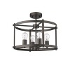 Homestock Ironclad Farmhouse 4 Light Rubbed Bronze Convertible Semi-Flush Ceiling Fixture 17.5" Wide - 3 of 4