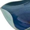 Uttermost Blue Lagoon Outdoor Bowl with Organic Wavy Edges Glossy and Blue Green Finish - 4 of 4
