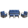 Gymojoy 5 Pieces Outdoor Patio Sofa Swivel Chair with Ottoman Set - 3 of 4