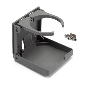 GSE Cup Holder, Adjustable Folding Wall Cup Holder with Screws for Wall, Table, Deck, Car, Van, Truck, RV, Camper - 1 of 4