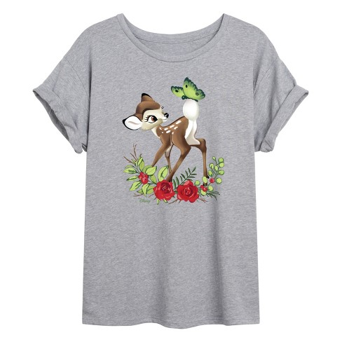 Women's - Disney - Christmas Botanical Butterfly Oversized Graphic T-Shirt - image 1 of 4