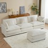 112.6" Modern Corduroy L-Shaped Modular Sectional Sofa with Side Storage Pockets & Movable Ottomans - 2 of 4