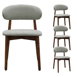 Dsvimoy Accent Chair Dining Chair Set with Walnut Solid Wood Legs for Kitchen and Living Room, Light Green, 38"*24"*12" - 1 of 4