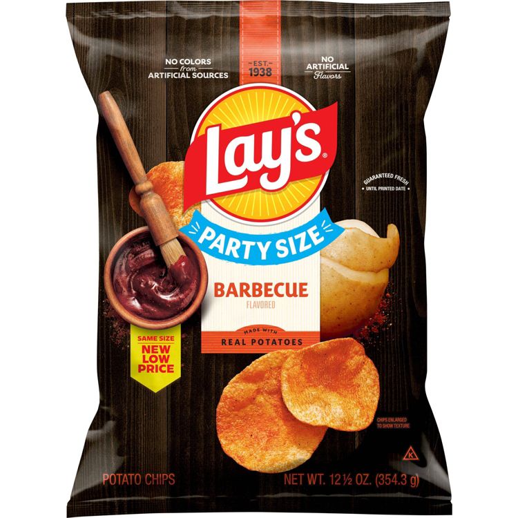 Lay's Barbecue Flavor Party Size Potato Chips - 12.5oz : Target