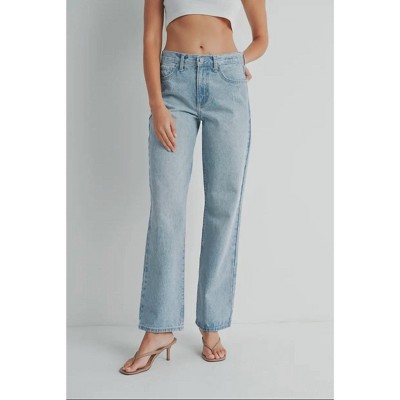 Women's Relaxed Straight Jeans - JUST BLACK DENIM