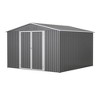 NicBex 10x10 FT Outdoor Storage Shed,Utility Metal Tool Storage with Lockable Doors for Backyard,Patio Lawn,Garden,Gray - 2 of 4