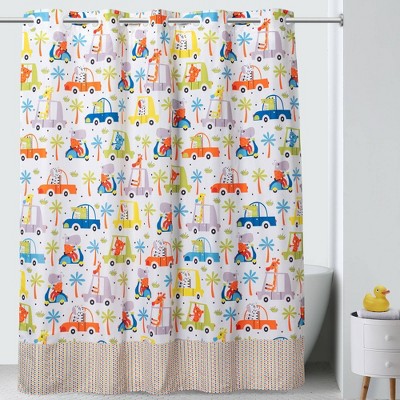 71"x74" Jungle Traffic Shower Curtain with PEVA Liner - Hookless