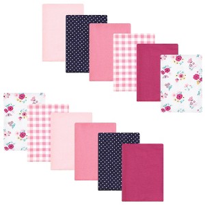 Luvable Friends Hudson Baby Flannel Burp Cloths 12pk Set - 1 of 2
