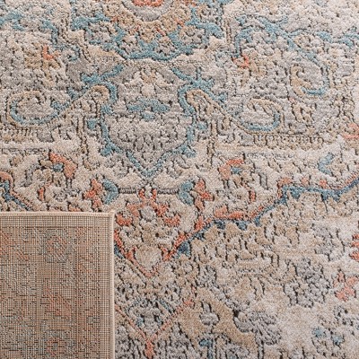 Blue Medallion Hand-Knotted Synthetic Runner Rug