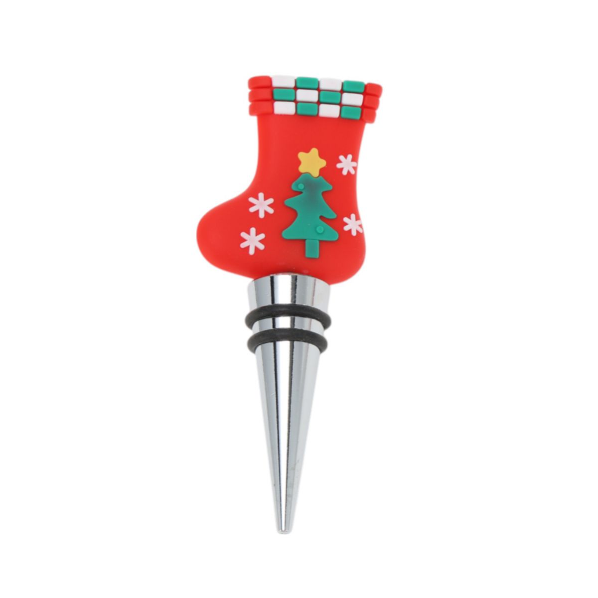 Unique Bargains Two-Wire Christmas Tree Stopper Aluminum Alloy TPE Green Black Silver Tone 1 Pc