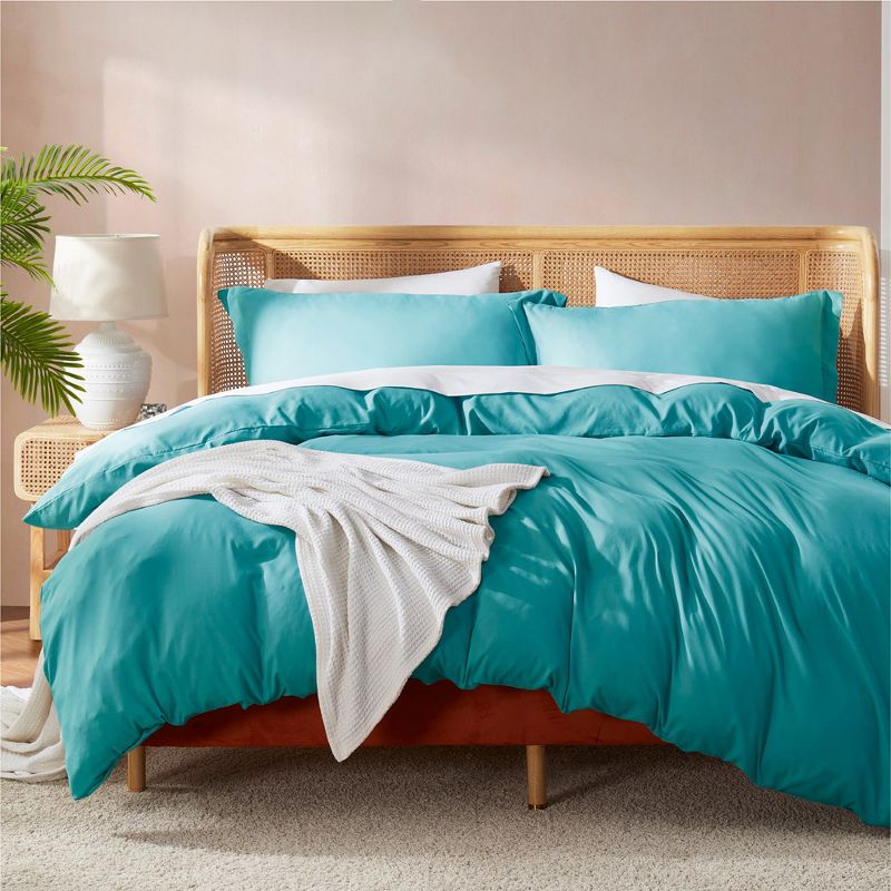 Nestl Soft Double Brushed Microfiber Duvet Cover Set with Button Closure, 1 of 11