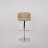 SKRAN PU Leather Swivel Bar Stools Set of 2, Adjustable Barstool with Silver Stainless Steel Base with Circular Arc Back for Home,Outdoor  Khak - 4 of 4