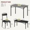4-Piece Rectangular Dining Set - Wood Table & Upholstered Bench for Small Spaces, Kitchen/Apartment - 2 of 4