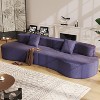 109" Modern Sectional Curved Couch, Upholstered 4-Seater Sofa with 2 Throw Pillows,Luxury Chenille Boucle Couches with High-Density Foam - 2 of 4