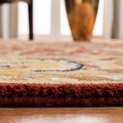 Handmade Tufted Wool Area Rug in Rust/Camel, 4' x 6'