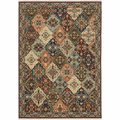 Oriental Weavers Lilihan 050X6 Red/ Multi Indoor Area Rug - 5'3" x 7'6"