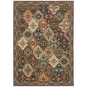 Oriental Weavers L050X6240340ST 7 ft. 10 in. x 10 ft. 10 in. Lilihan 050X6 Power Loomed Rectangle Traditional Area Rug, Red