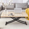 Vynxaria Folding Tables - Modern Minimalist Adjustable Height Table with 0.8-Inch MFC Top and Black Metal Legs, Natural - 3 of 4