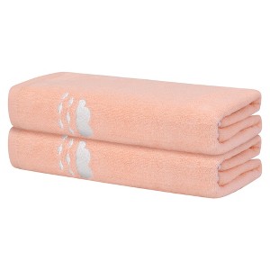 Unique Bargains Quick Dry Low Linting Bath Towels 2 Pcs - 1 of 4