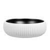 16 in. Round Vessel Bathroom Sink in Matte Black and Textured White Ceramic – Modern Above-Counter Basin with Stone-Look Finish - 4 of 4