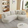 Modern Curved L-Shape Sectional Sofa, 4-Seater Oversized Sleeper Couch with Tufted Design, Sofa with Corduroy Cover-Cuddlewood - 3 of 4