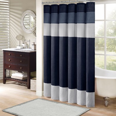 PAGED Faux Silk Lightweight Dupioni Fabric Shower Curtain,Shower Curtains for Bathroom,Machine Washable