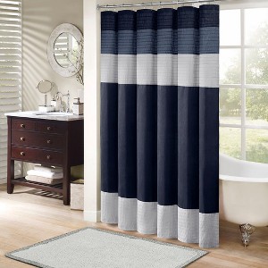 PAGED Faux Silk Lightweight Dupioni Fabric Shower Curtain,Shower Curtains for Bathroom,Machine Washable - 1 of 4