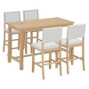 NicBex Dining Table Set for 4 Morden Counter Height Table with MDF Tabletop, 4 Upholstered Chairs for Kitchen - 3 of 4