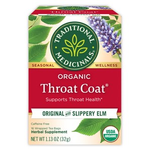 Traditional Medicinals Organic Throat Coat Herbal Dietary Supplement Herbal Tea - 16ct - 1 of 4