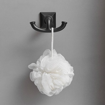 Matte Black 24-Inch Metal Bathroom Hardware Set with Towel Bar and Hook