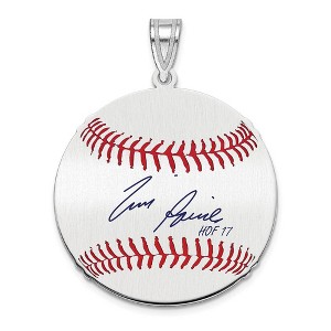 Black Bow Jewelry Sterling Silver Tim Raines Signature MD Enamel Baseball Pendant - 1 of 4