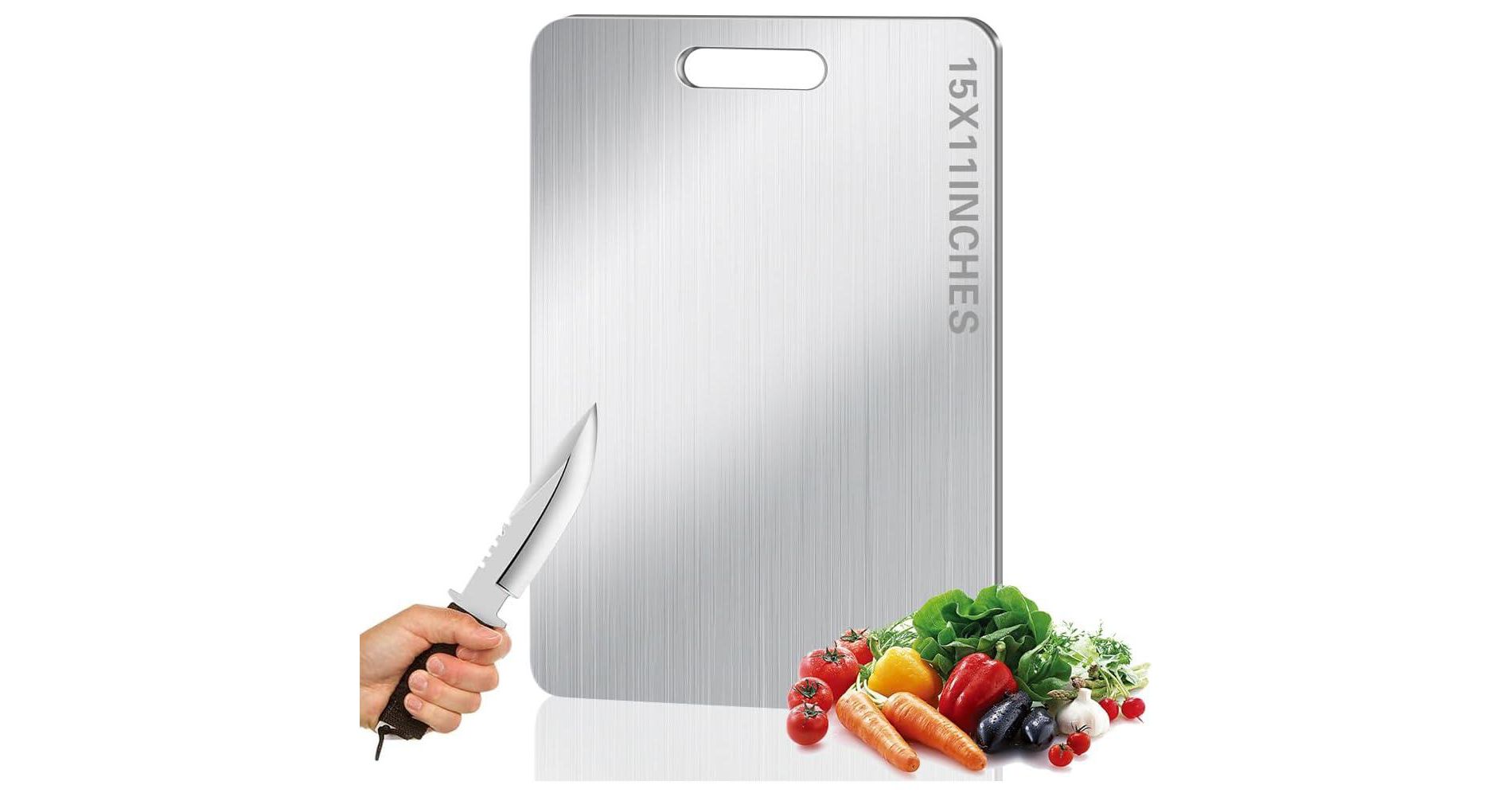 Attop Titanium Cutting Board for Kitchen, Stainless Non Stick Chopping Board