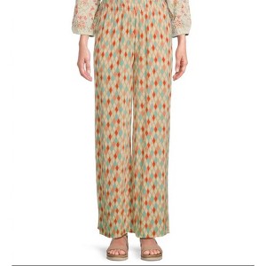 Women's Elastic Shirred Waist Pull-On Wide Leg Pants - Multiples - 1 of 4