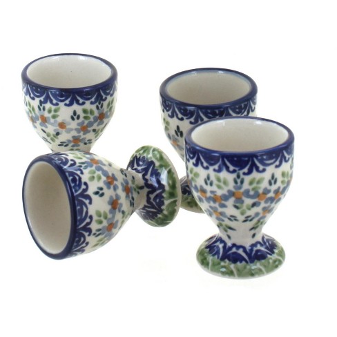 Blue Rose Polish Pottery J050-4 Manufaktura Egg Cup Set - image 1 of 2