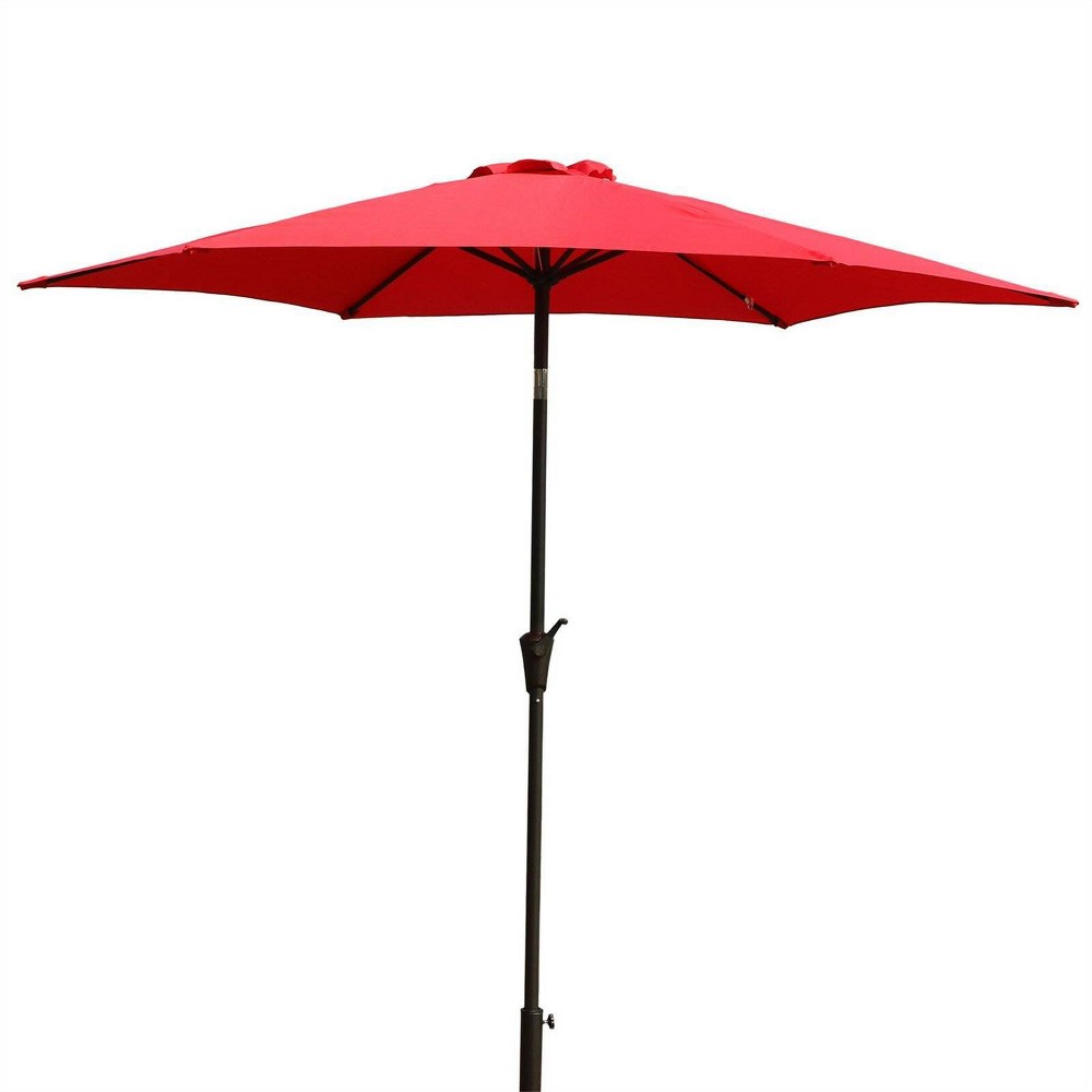 Photos - Parasol 9' Aluminum Outdoor Patio Umbrella with Carry Bag Red - Wellfor
