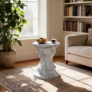 MOEPISY Modern Small Round Side Table for Outside, Tree Stump Garden Stool DrumTable indoor and Outdoor - 1 of 4