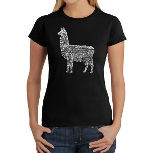 LA Pop Art Women's Word Art T-Shirt - Llama Mama - 1 of 4