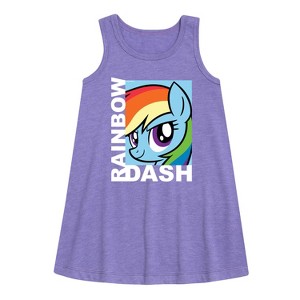 Girls' - My Little Pony - Rainbow Dash Graphic Sleeveless Aline Dress - 1 of 3