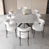 9-Piece Dining Set with Rectangle Kitchen Table and 8 Upholstered Armless Chairs - 3 of 4