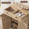 42'' Tall Shoe Storage Cabinet with Doors and Drawers, Modern 4-Tier Shoes Rack Organizer with 3 Adjustable Shelves for Entryway, Natural - 3 of 4