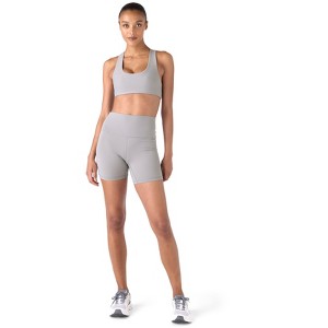 Future Planet Women's Nova Premium Performance Sport Athletic High Waisted Leggings Yoga Biker Shorts Tights Grey - 1 of 4