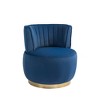CAVINAS Teddy Fabric Cuddle Barrel Swivel Accent Chair with Mid-Height Back,Upholstered Swivel Living Room Chairs,Reading Chairs for Living Room - 2 of 4