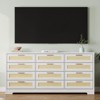 12 Drawer Dresser for Bedroom, Modern Rattan Chest of Drawers, Wood Storage Organizer with Rattan Panel Drawers - 4 of 4