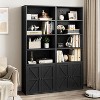 Farmhouse Bookcase with Doors Display Storage Shelves Industrial Bookshelf Wooden 4 Shelf Bookshelves for Bedroom, Living Room - 4 of 4