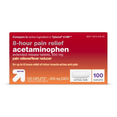Acetaminophen 8hr Pain Reliever & Fever Reducer Extended Release Caplets - 100ct - up & up™