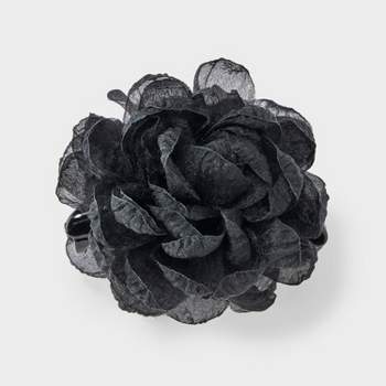 Organza Rosette Claw Hair Clip - Wild Fable™ Black