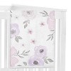 Sweet Jojo Designs Baby Girl Toddler Blanket Watercolor Floral Purple Pink and Grey - 4 of 4