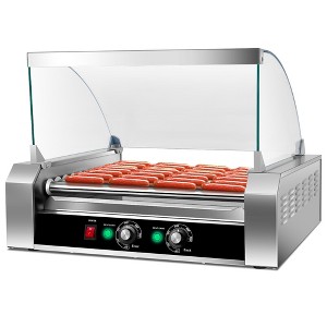 Costway Commercial 30 Hot Dog 11 Roller Grill Cooker Machine W/ cover CE - 1 of 4