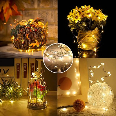Warm White 120'' LED Fairy String Lights with Battery Box