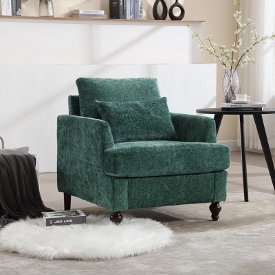 Deja Wood Frame Chenille Accent Chair, Modern Armchair for Living Room - Maison Boucle